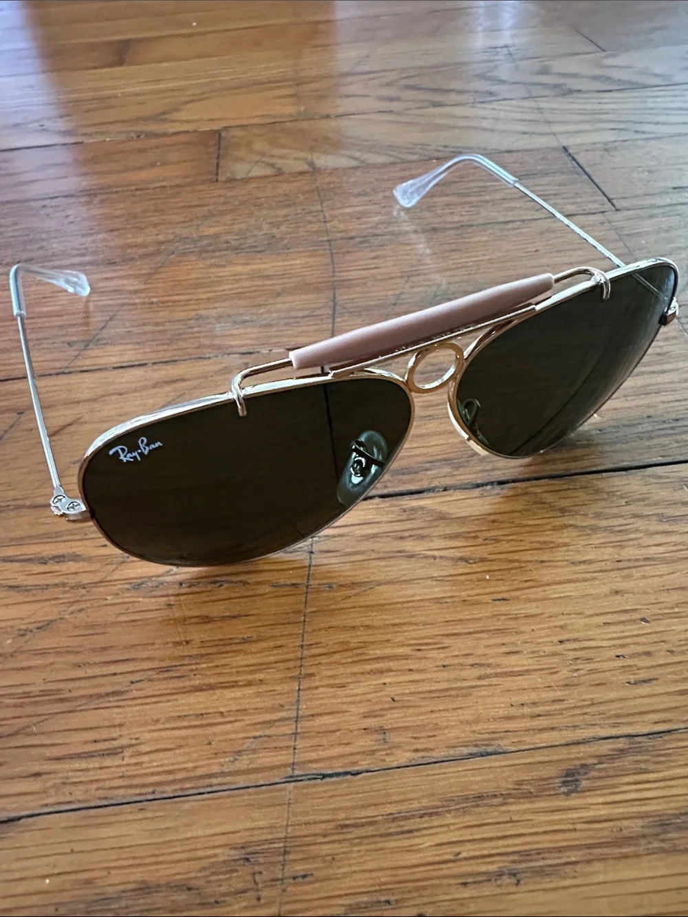 Ray-Ban RB3138 Shooter Aviator Sunglasses Gold + Case